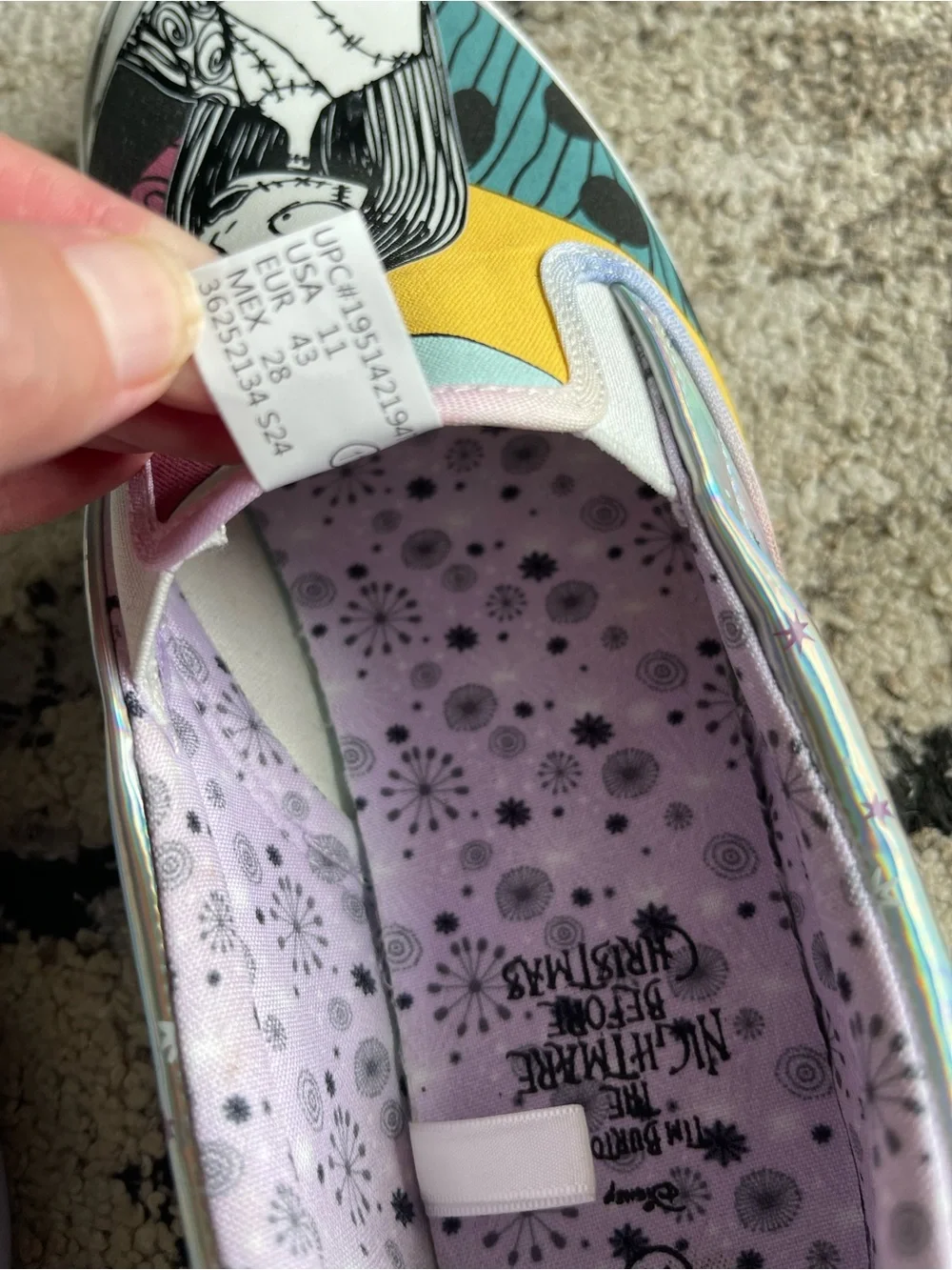 The Nightmare Before Christmas Sally and Jack Skellington Slip On Shoes